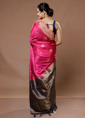 Pink Dupion Silk Saree With Blouse Piece - Indian Silk House Agencies