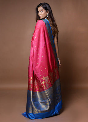 Pink Dupion Silk Saree With Blouse Piece - Indian Silk House Agencies