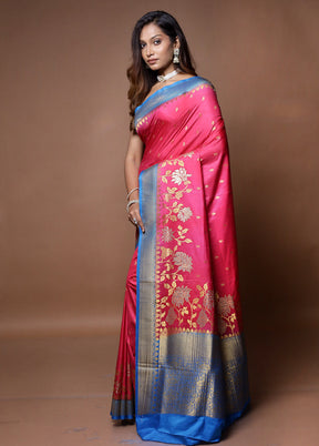 Pink Dupion Silk Saree With Blouse Piece - Indian Silk House Agencies