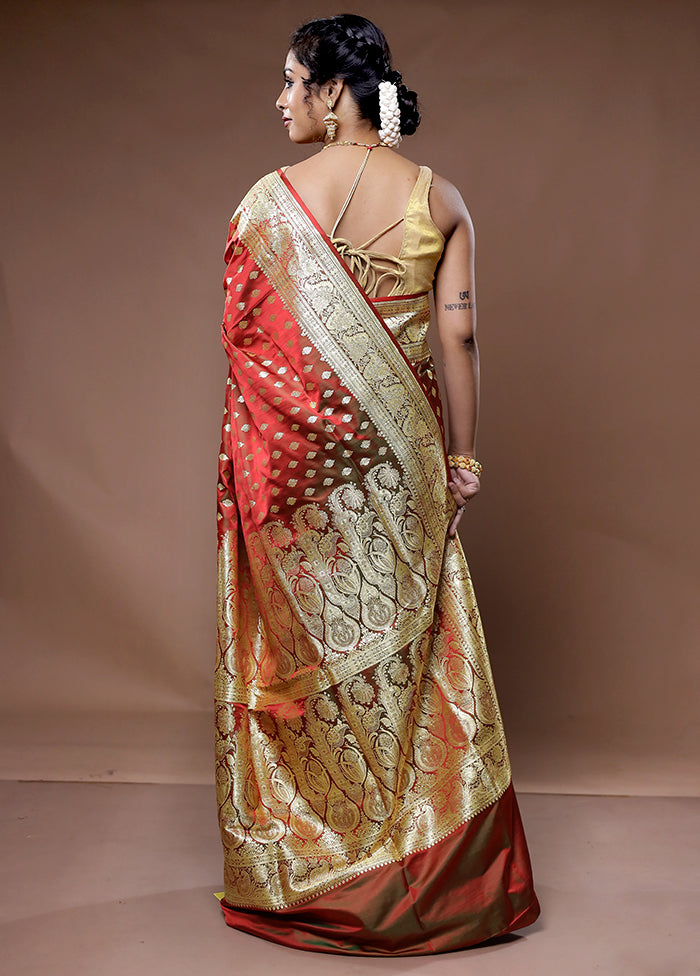 Green Banarasi Pure Silk Saree With Blouse Piece - Indian Silk House Agencies