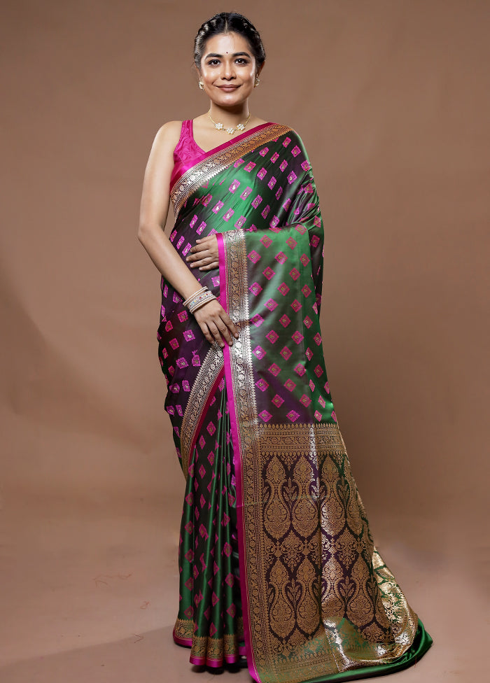 Green Tanchoi Banarasi Silk Saree With Blouse Piece - Indian Silk House Agencies