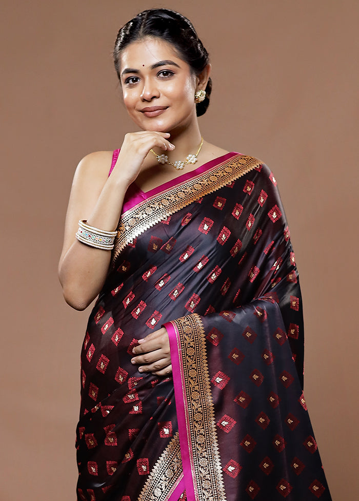 Maroon Tanchoi Banarasi Silk Saree With Blouse Piece - Indian Silk House Agencies