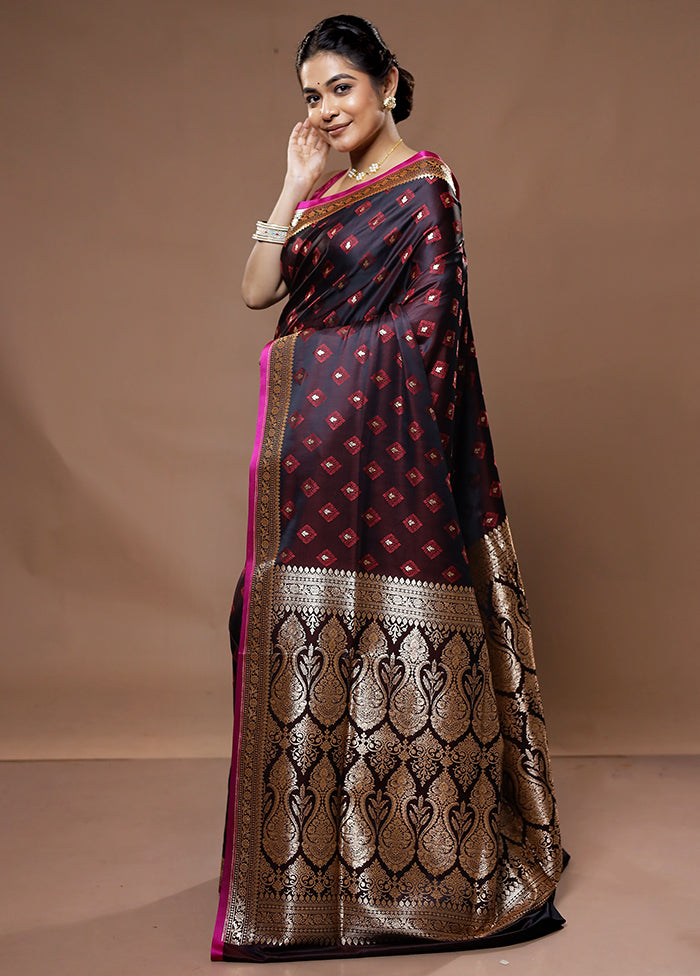 Maroon Tanchoi Banarasi Silk Saree With Blouse Piece - Indian Silk House Agencies