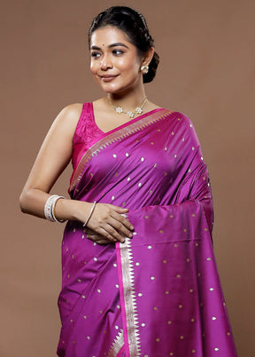 Pink Banarasi Silk Saree With Blouse Piece - Indian Silk House Agencies