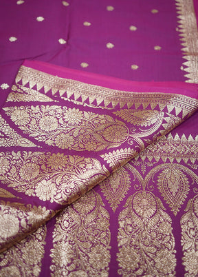 Pink Banarasi Silk Saree With Blouse Piece - Indian Silk House Agencies