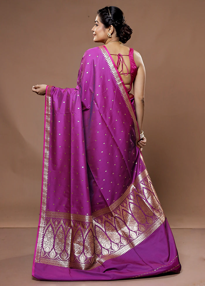 Pink Banarasi Silk Saree With Blouse Piece - Indian Silk House Agencies