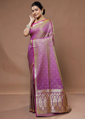 Pink Banarasi Silk Saree With Blouse Piece - Indian Silk House Agencies