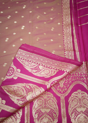 Pink Banarasi Silk Saree With Blouse Piece - Indian Silk House Agencies