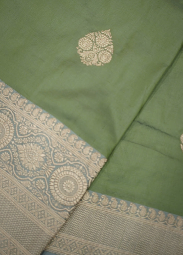 Green Katan Pure Silk Saree With Blouse Piece - Indian Silk House Agencies