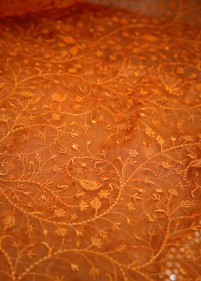 Orange Organza Saree With Blouse Piece - Indian Silk House Agencies