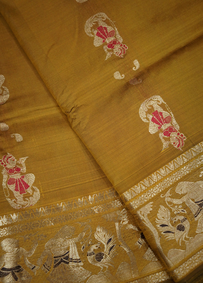 Brown Baluchari Pure Silk Saree With Blouse Piece - Indian Silk House Agencies