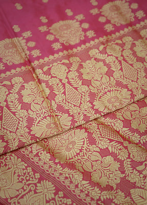 Pink Assam Pure Silk Saree With Blouse Piece - Indian Silk House Agencies