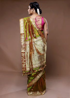 Green Assam Pure Silk Saree With Blouse Piece - Indian Silk House Agencies