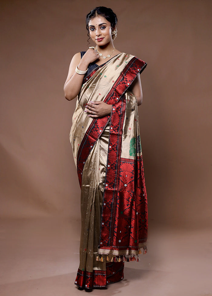 Red Assam Pure Silk Saree With Blouse Piece - Indian Silk House Agencies