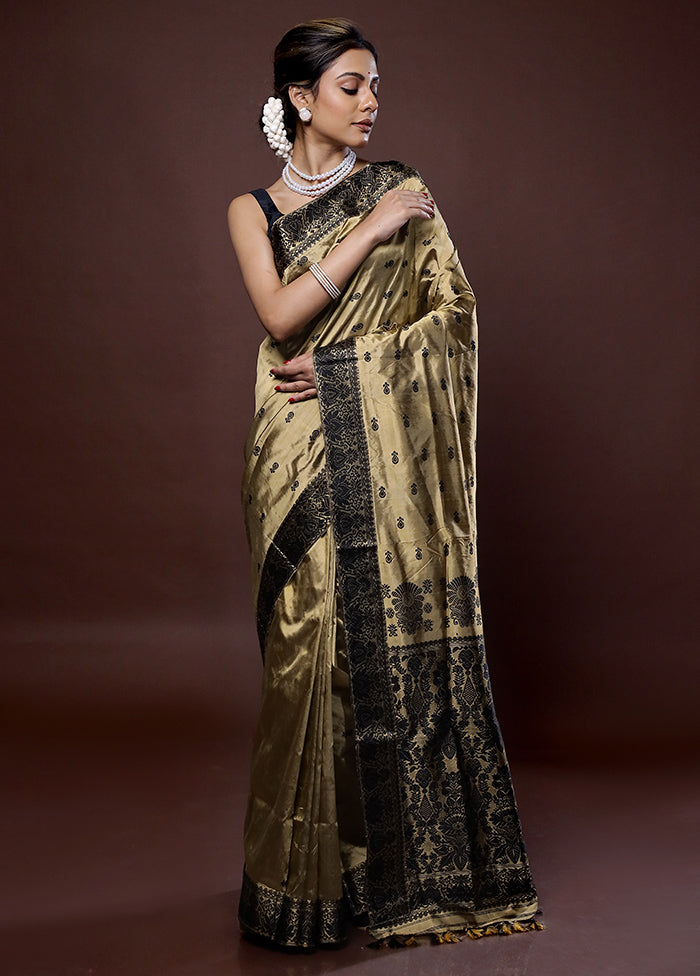 Yellow Assam Pure Silk Saree With Blouse Piece - Indian Silk House Agencies