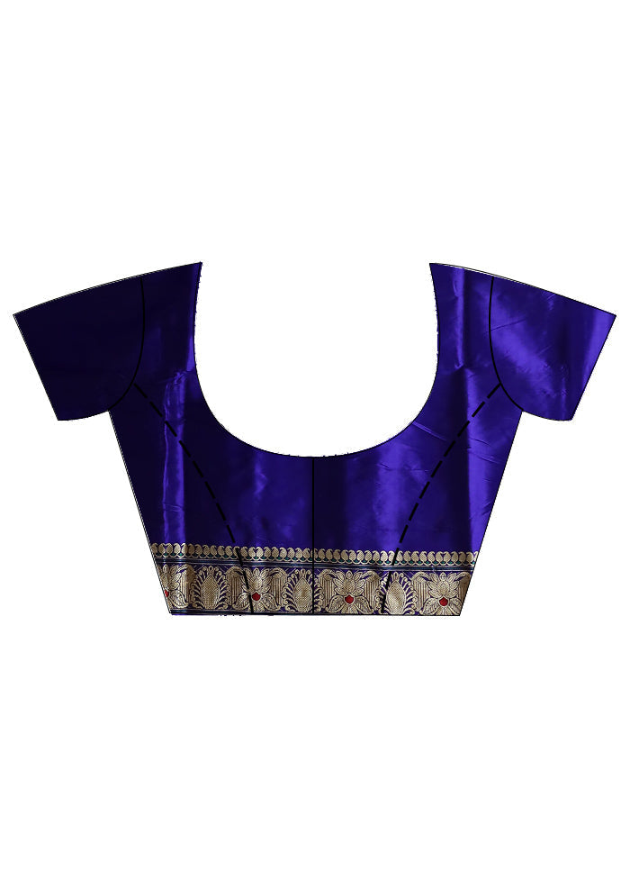 Blue Assam Pure Silk Saree With Blouse Piece - Indian Silk House Agencies