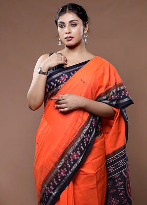 Orange Cotton Saree With Blouse Piece - Indian Silk House Agencies