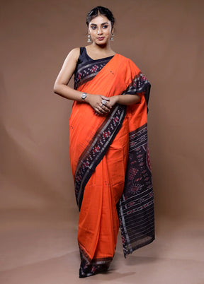 Orange Cotton Saree With Blouse Piece - Indian Silk House Agencies