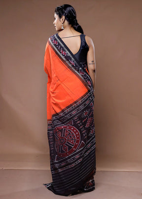 Orange Cotton Saree With Blouse Piece - Indian Silk House Agencies