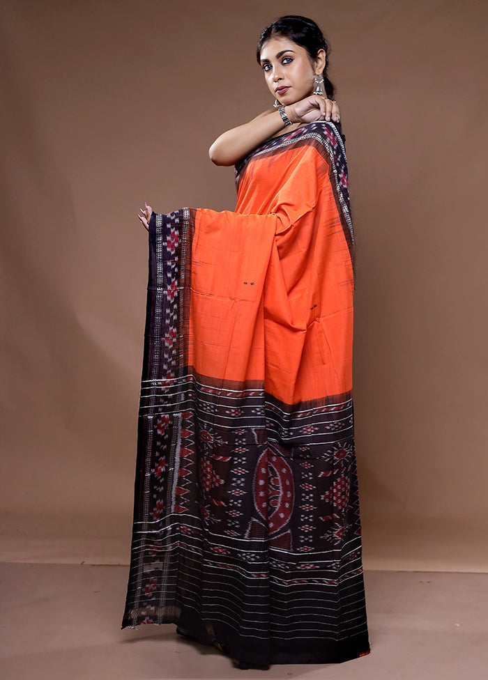 Orange Cotton Saree With Blouse Piece - Indian Silk House Agencies