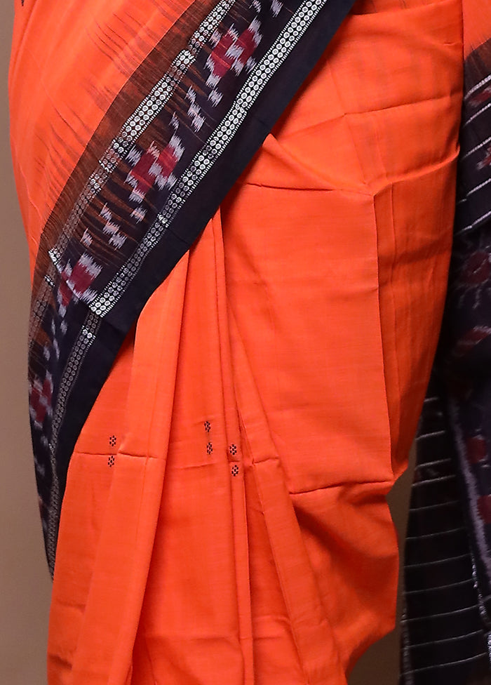 Orange Cotton Saree With Blouse Piece - Indian Silk House Agencies