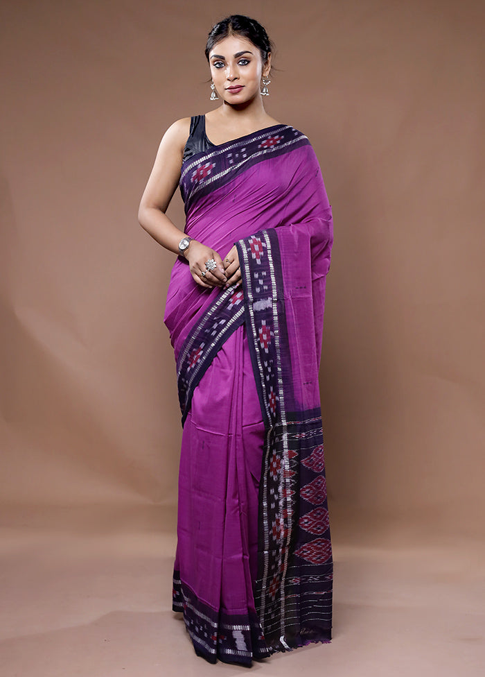 Purple Cotton Saree With Blouse Piece - Indian Silk House Agencies