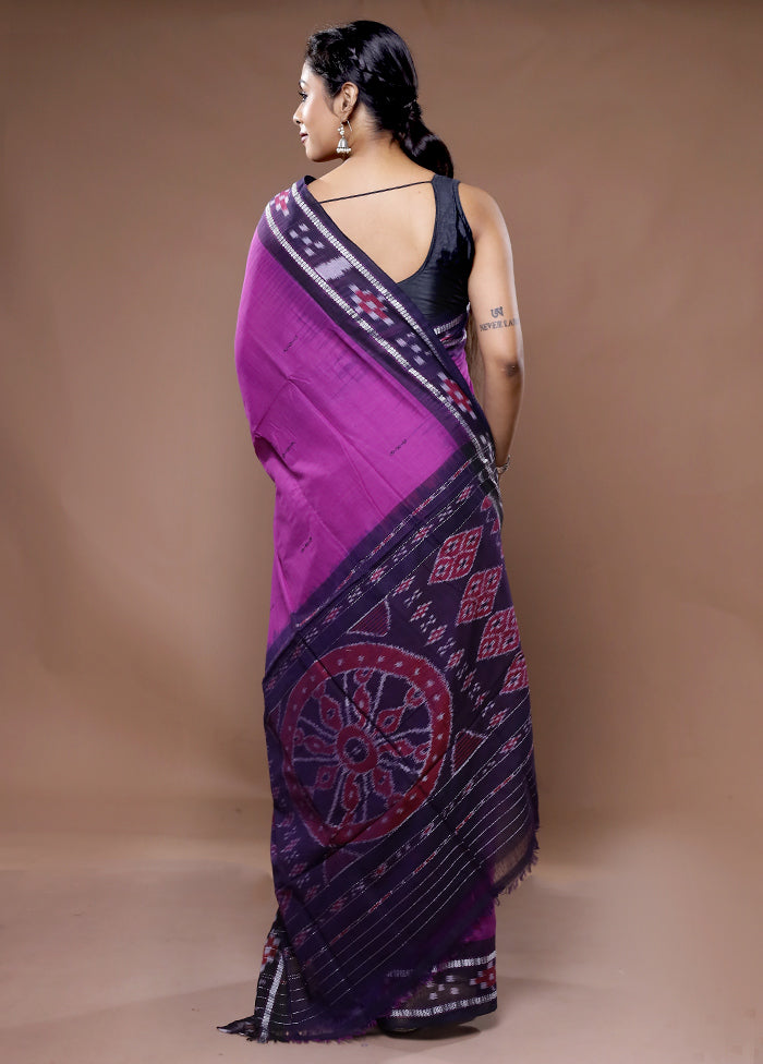 Purple Cotton Saree With Blouse Piece - Indian Silk House Agencies