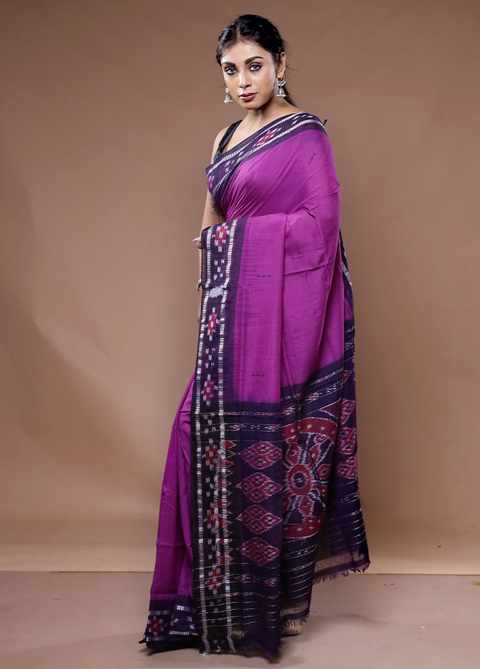 Purple Cotton Saree With Blouse Piece - Indian Silk House Agencies