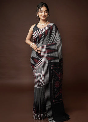 Grey Cotton Saree With Blouse Piece - Indian Silk House Agencies