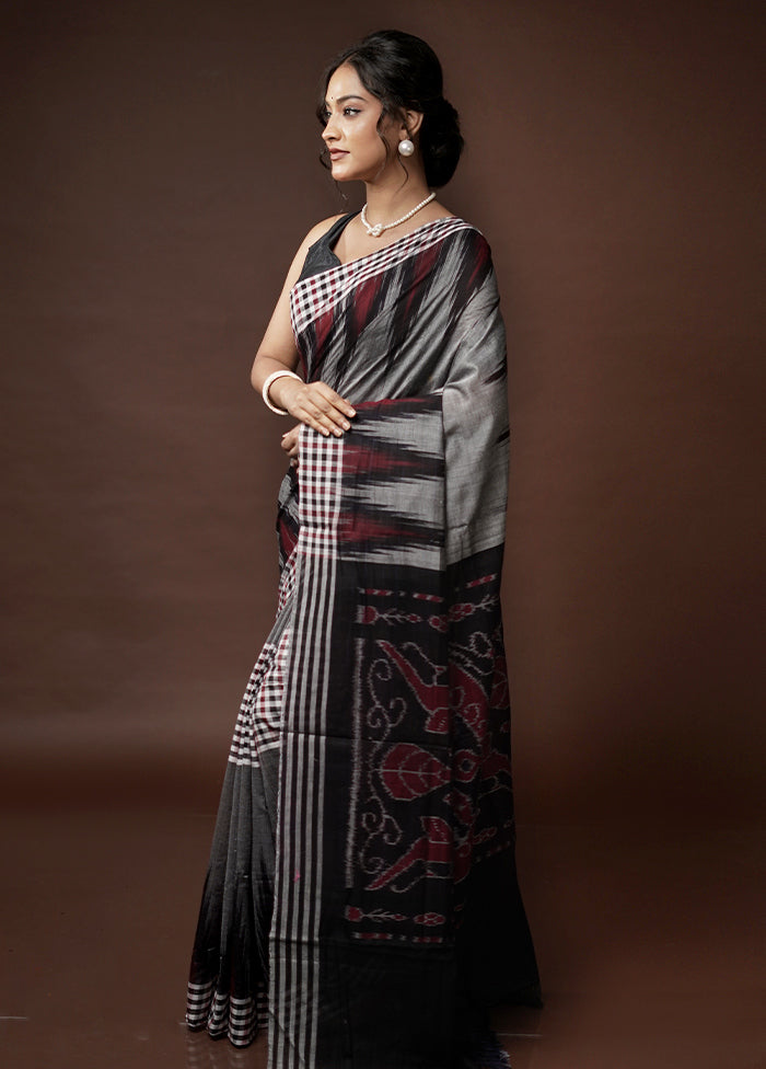 Grey Cotton Saree With Blouse Piece - Indian Silk House Agencies