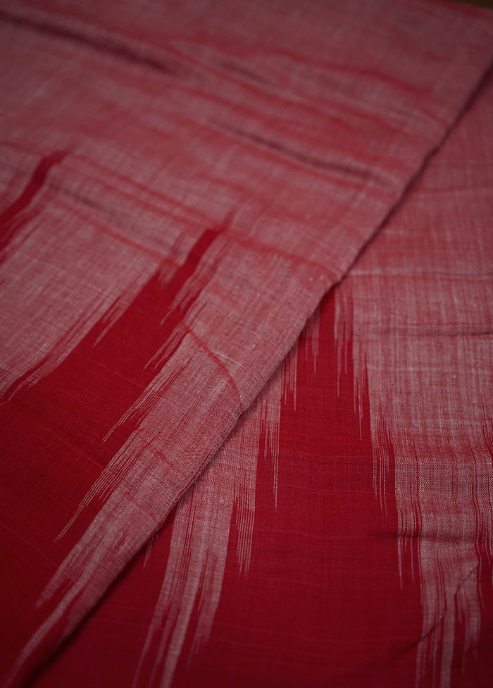 Red Cotton Saree With Blouse Piece - Indian Silk House Agencies