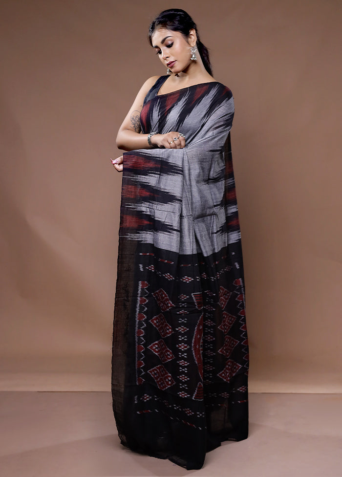 Grey Cotton Saree With Blouse Piece - Indian Silk House Agencies