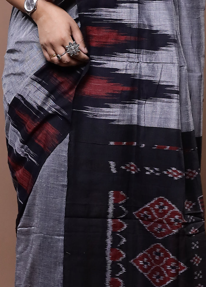 Grey Cotton Saree With Blouse Piece - Indian Silk House Agencies