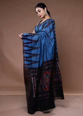 Blue Cotton Saree With Blouse Piece - Indian Silk House Agencies