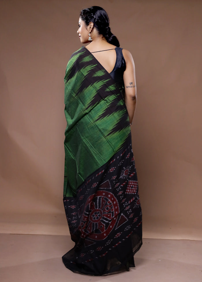 Green Cotton Saree With Blouse Piece - Indian Silk House Agencies