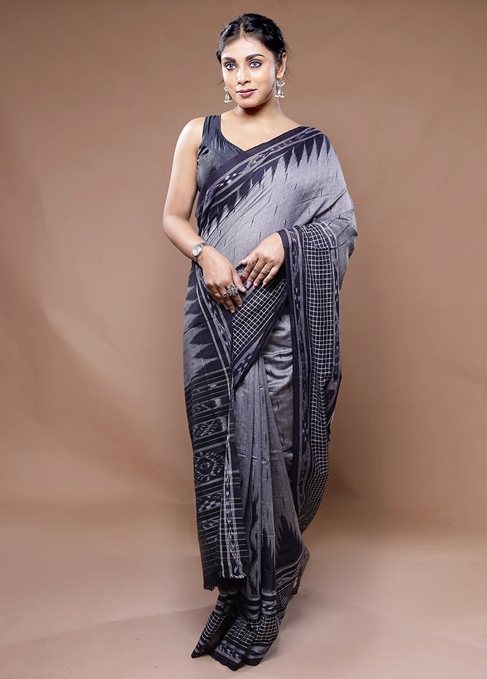 Grey Cotton Saree With Blouse Piece - Indian Silk House Agencies