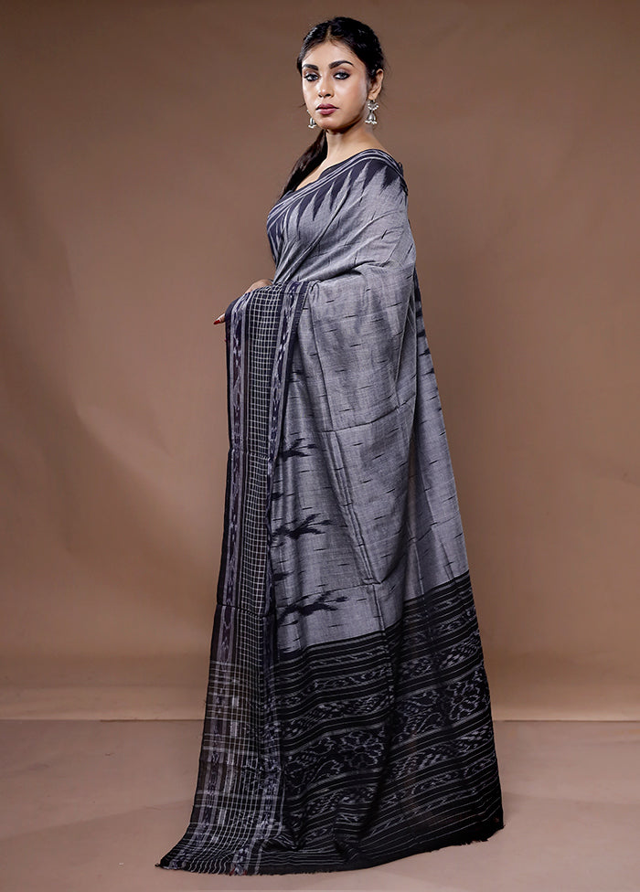 Grey Cotton Saree With Blouse Piece - Indian Silk House Agencies