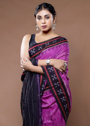 Purple Pure Cotton Saree With Blouse Piece - Indian Silk House Agencies