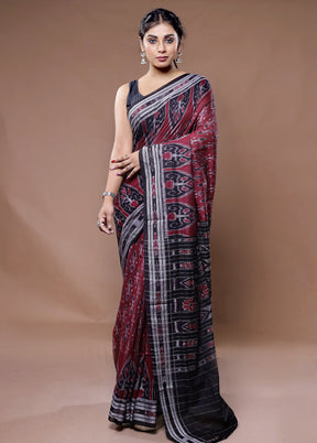 Maroon Pure Cotton Saree With Blouse Piece - Indian Silk House Agencies