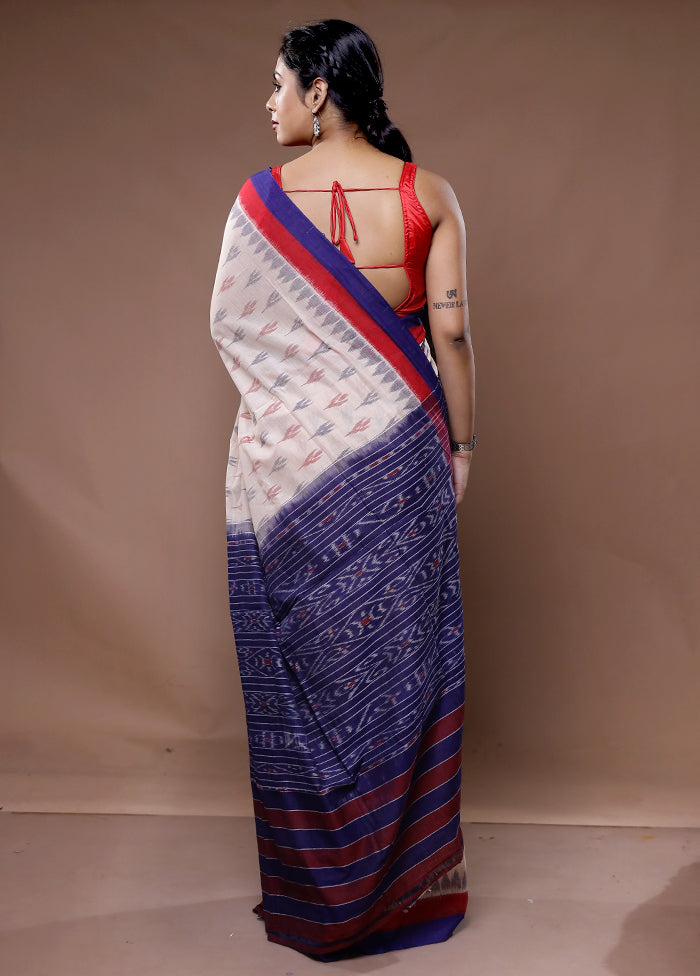 Cream Pure Cotton Saree With Blouse Piece - Indian Silk House Agencies