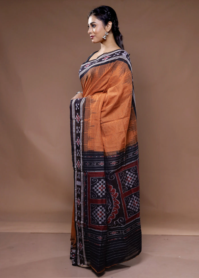 Orange Pure Cotton Saree With Blouse Piece - Indian Silk House Agencies