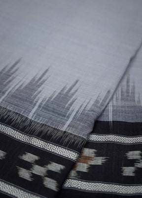 Grey Pure Cotton Saree With Blouse Piece - Indian Silk House Agencies