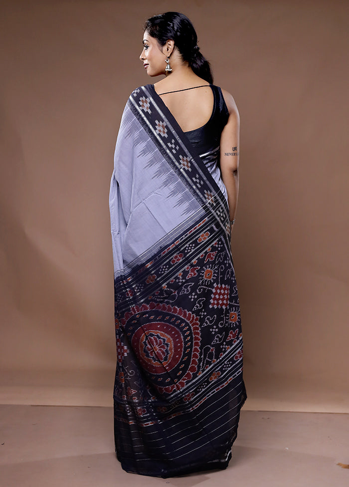 Grey Pure Cotton Saree With Blouse Piece - Indian Silk House Agencies