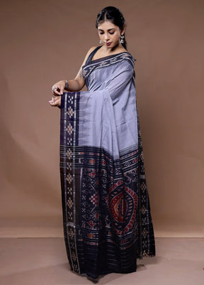 Grey Pure Cotton Saree With Blouse Piece - Indian Silk House Agencies