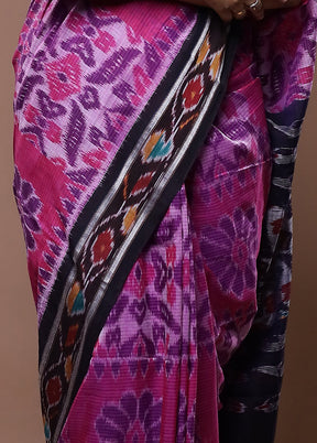 Purple Pure Cotton Saree With Blouse Piece - Indian Silk House Agencies