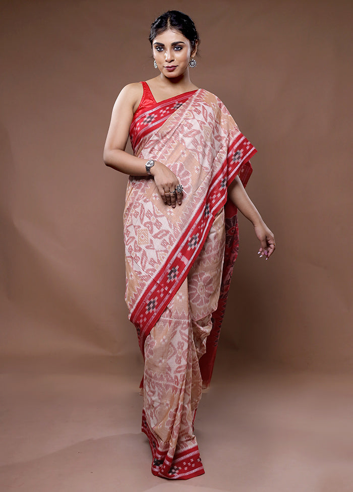 Cream Pure Cotton Saree With Blouse Piece - Indian Silk House Agencies