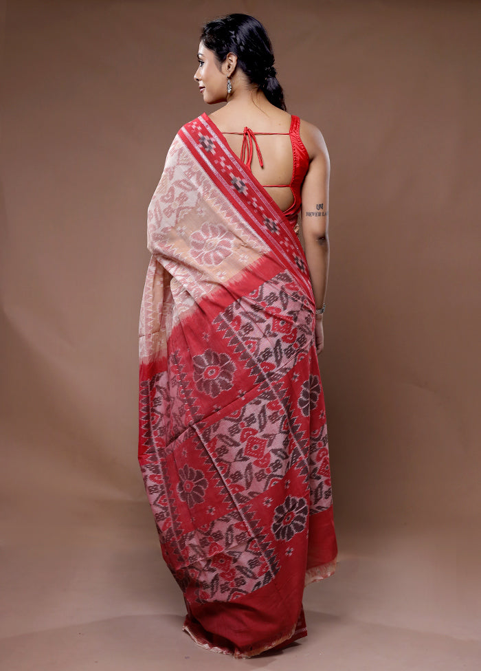 Cream Pure Cotton Saree With Blouse Piece - Indian Silk House Agencies