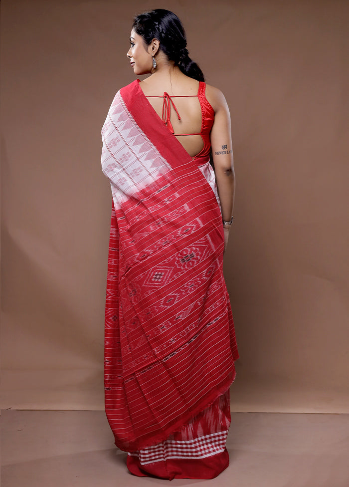 Red Pure Cotton Saree With Blouse Piece - Indian Silk House Agencies