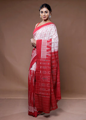 Red Pure Cotton Saree With Blouse Piece - Indian Silk House Agencies