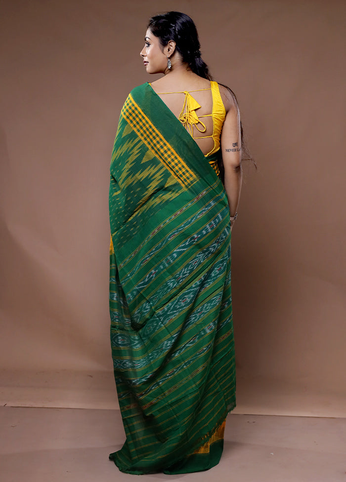 Green Pure Cotton Saree With Blouse Piece - Indian Silk House Agencies